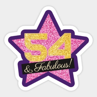 54th Birthday Gifts Women Fabulous - Pink Gold Sticker